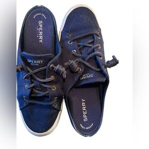 Sperry Top-Sider Navy Canvas Memory Foam Slip-On Sneakers Women's 8.5